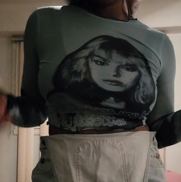 Y2k sheer blue lonsleeve - Picture 1 of 3